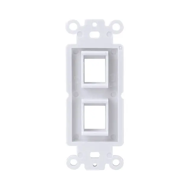 Alt view image 3 of 5 - 2-Port Single Gang Keystone Decora Style Insert Strap (10 Pack, White)