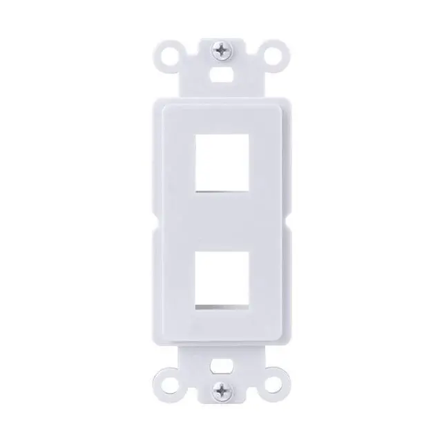 Alt view image 4 of 5 - 2-Port Single Gang Keystone Decora Style Insert Strap (10 Pack, White)