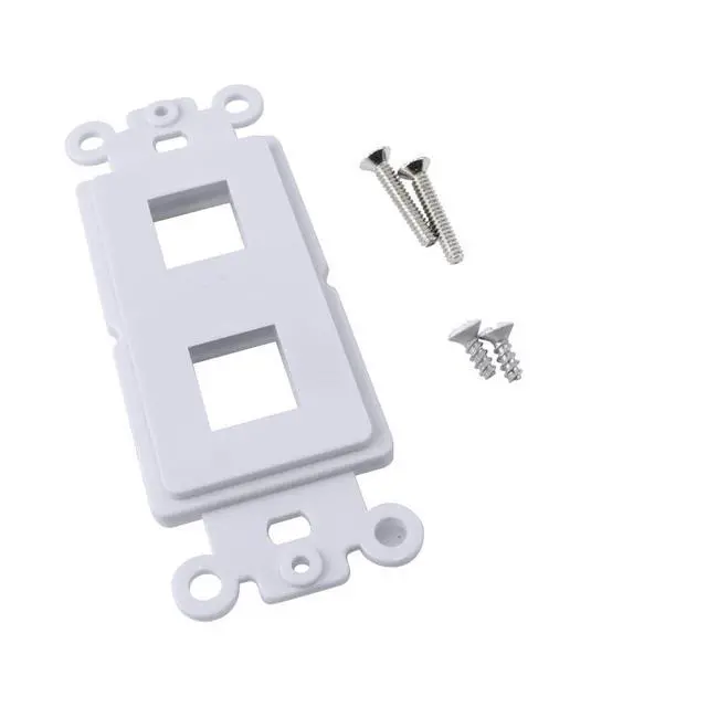 Alt view image 5 of 5 - 2-Port Single Gang Keystone Decora Style Insert Strap (10 Pack, White)
