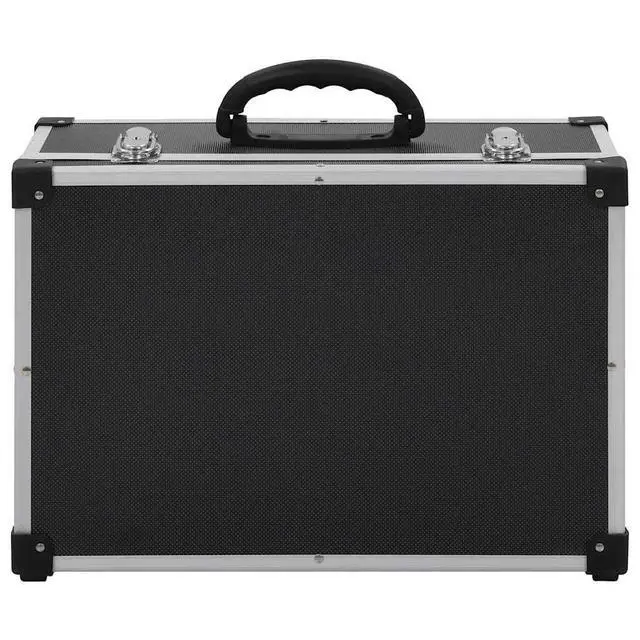Alt view image 7 of 7 - CD Storage Case for 60 CDs, Aluminum ABS Hard Shell Carrying Box with Detachable Dividers, Lockable Record Organizer Holder for Home and Office, Black