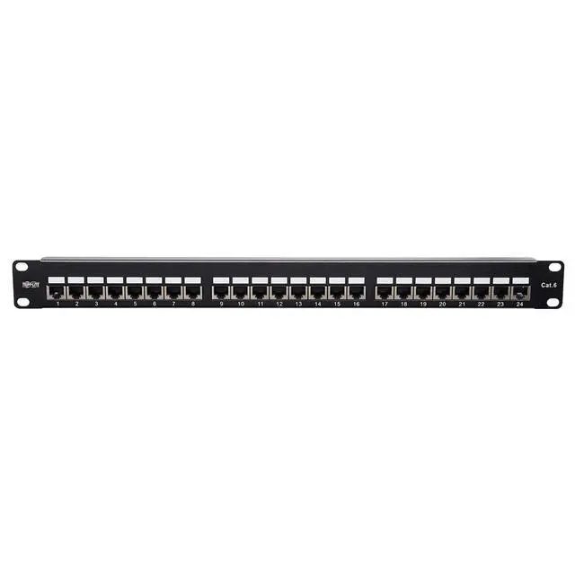 Alt view image 3 of 5 - RJ45 Patch Panel, Cat5e/Cat6 Patch Panel, 24 Port Patch Panel, Shielded, Krone IDC, 0.5U Rack Mount, 568B, TAA Compliant (N252-024-SH-K)