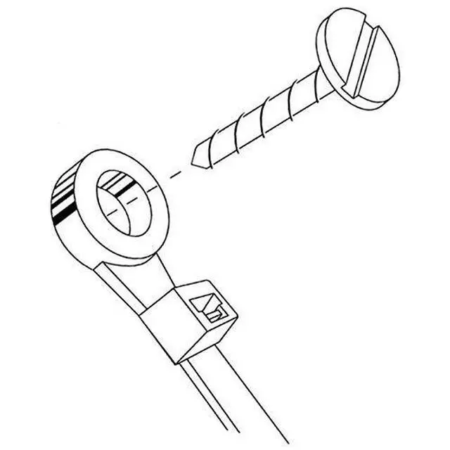 Alt view image 2 of 2 - 7099C 14 Inch Black Zip Tie With Mount Hole, 25 Pc