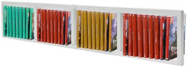 Main image of 3 Pcs CD DVD Storage Shelf, 34 Inch Wall Mount Media Shelf Metal CD Storage Rack with 4 Compartments, Video Game Organizer Wall Mount for Living Room, Load 22.04lbs(White)