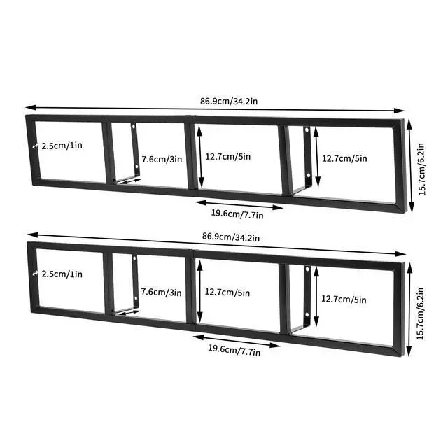 Alt view image 3 of 7 - CD Storage Shelf, 34 Inch Media Storage Rack, Cube Storage Organizer Floating Shelf, Wall Mounted Video Games CD DVD Organizer Metal Shelf for Study, Bedroom,Office,Living room (2 Pcs, Black)