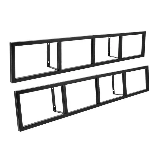 Alt view image 6 of 7 - 2 Pcs CD DVD Storage Shelf, 34 Inch Wall Mount Media Shelf Metal CD Storage Rack with 4 Compartments, Video Game Organizer Wall Mount for Living Room, Load 22.04lbs(Black)