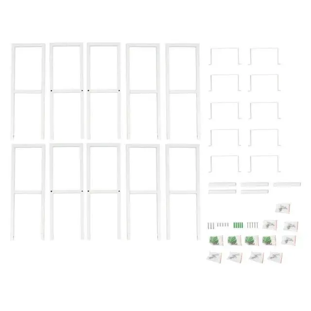 Alt view image 6 of 7 - 5 Pcs CD DVD Storage Shelf, 34 Inch Wall Mount Media Shelf Metal CD Storage Rack with 4 Compartments, Video Game Organizer Wall Mount for Living Room, Load 22.04lbs(White)