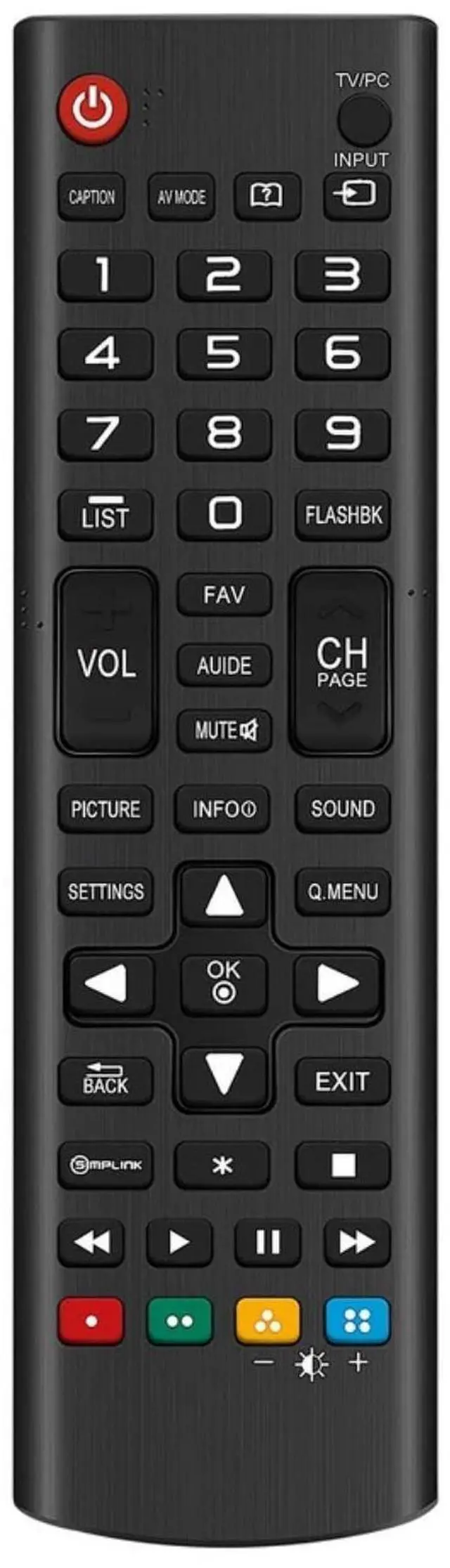Main image of AKB73715678 TV Remote Control for LG TV in Living Rooms or Rooms | No programming or pairing needed, Replacement Remote Compatible Models 24LN451B-PU 24LN4510 29LN4510