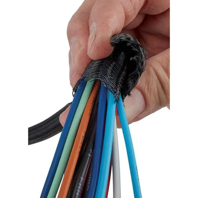 Alt view image 7 of 7 - Braided Nylon Split Wire Loom Wrap, 3/4 Inch, 10 Foot Wire Sleeve