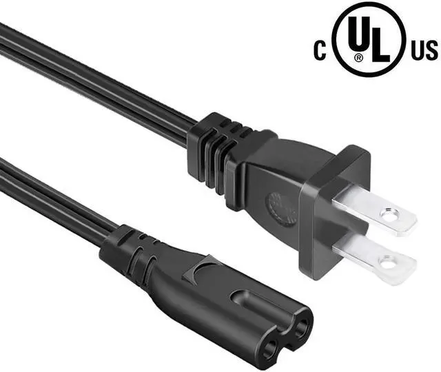 Alt view image 3 of 5 - 2 Pack 4 Ft 2-Prong Printer Power Cord Cable for HP OfficeJet Pro 8025e All-in-One Printer 1K7K3A#B1H