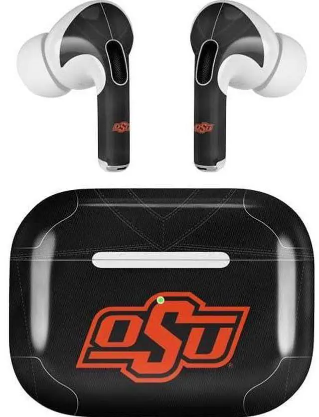 Main image of Decal Audio Skin Compatible with Apple AirPods Pro - Officially Licensed Oklahoma State University Black Jersey Design