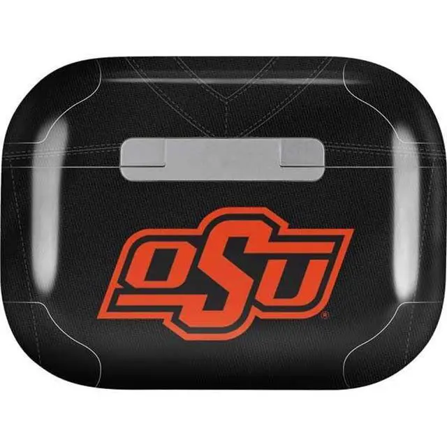 Alt view image 2 of 4 - Decal Audio Skin Compatible with Apple AirPods Pro - Officially Licensed Oklahoma State University Black Jersey Design
