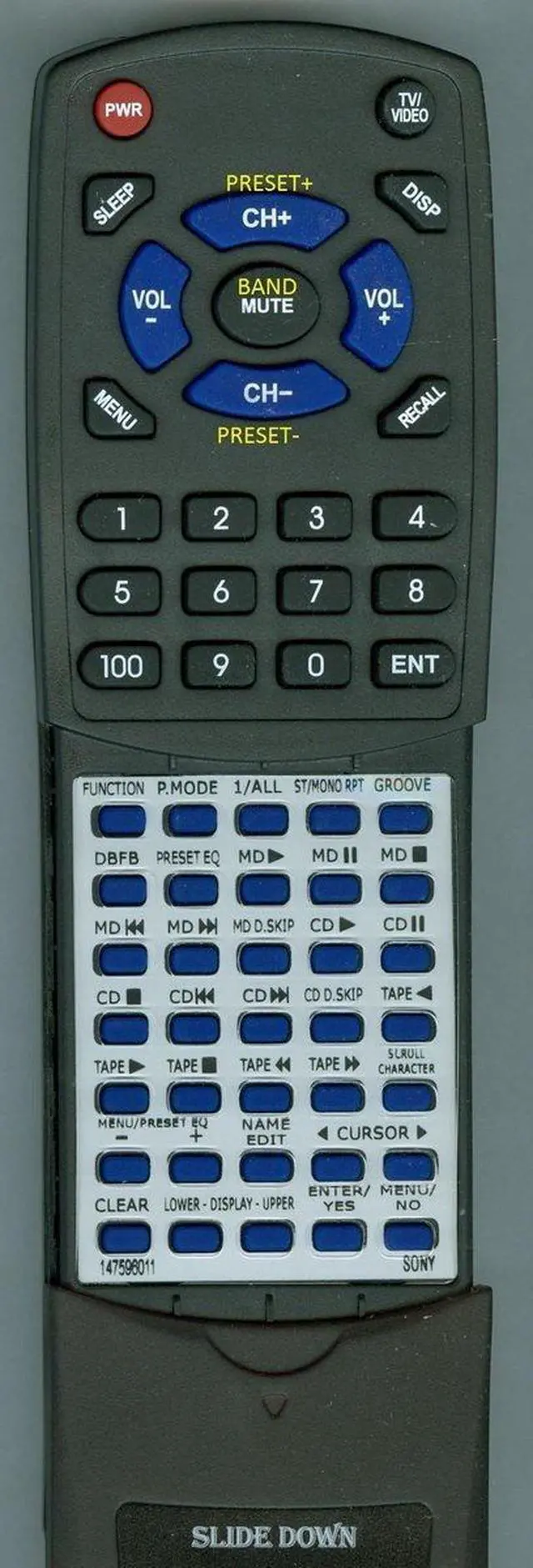 Main image of Replacement Remote Control for Sony 1-475-960-11, RMMD555, HDCMD555, DHCMD555