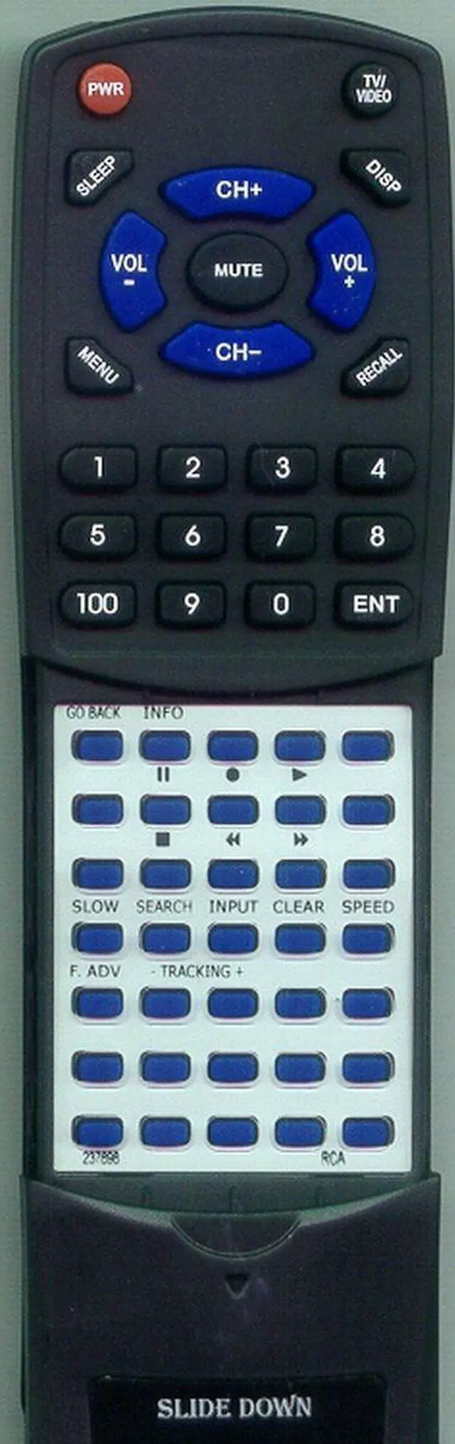 Main image of Replacement Remote Control for RCA VR344N, VR527, VSQS1471, VG4261, VG4256, 237698