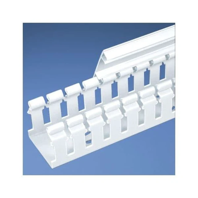 Alt view image 3 of 3 - H2X2WH6 Type H Hinged Cover Wide Slot Wiring Duct, PVC, White