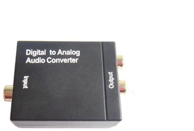 Alt view image 2 of 4 - Digital Optical Coax to Analog RCA Audio Converter Adapter with Fiber Cable