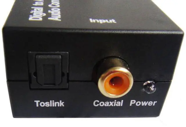 Alt view image 3 of 4 - Digital Optical Coax to Analog RCA Audio Converter Adapter with Fiber Cable