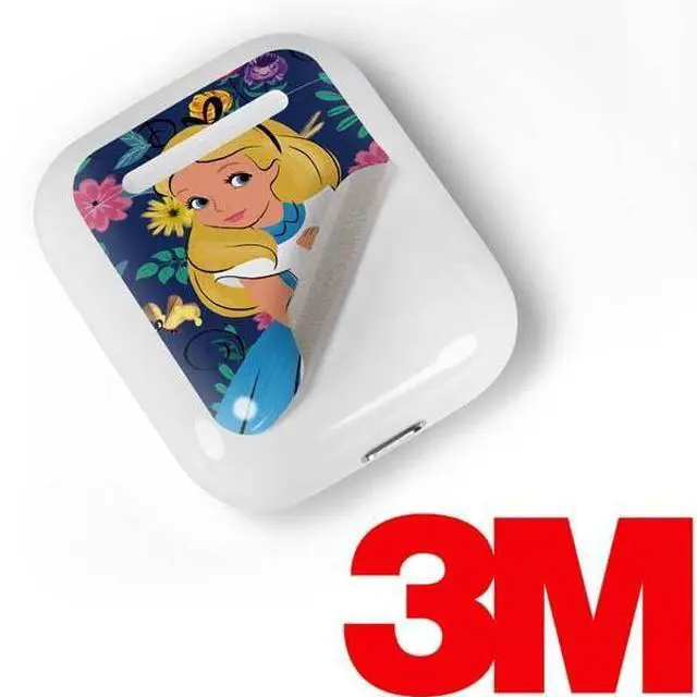 Alt view image 3 of 4 - Decal Audio Skin Compatible with Apple AirPods - Officially Licensed Disney Alice in Wonderland (Animated) Floral Print Design