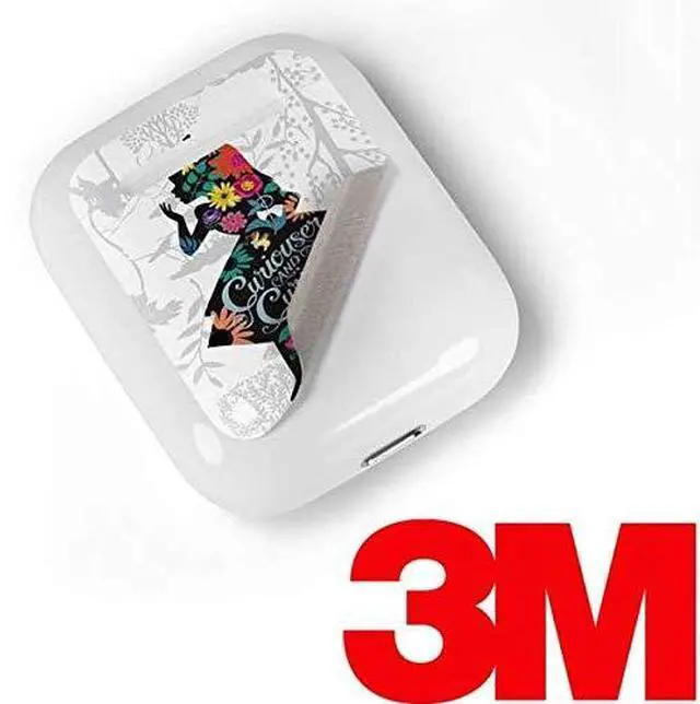 Alt view image 3 of 4 - Decal Audio Skin Compatible with Apple AirPods - Officially Licensed Disney Alice in Wonderland (Animated) Silhouette Curiouser and Curiouser Design