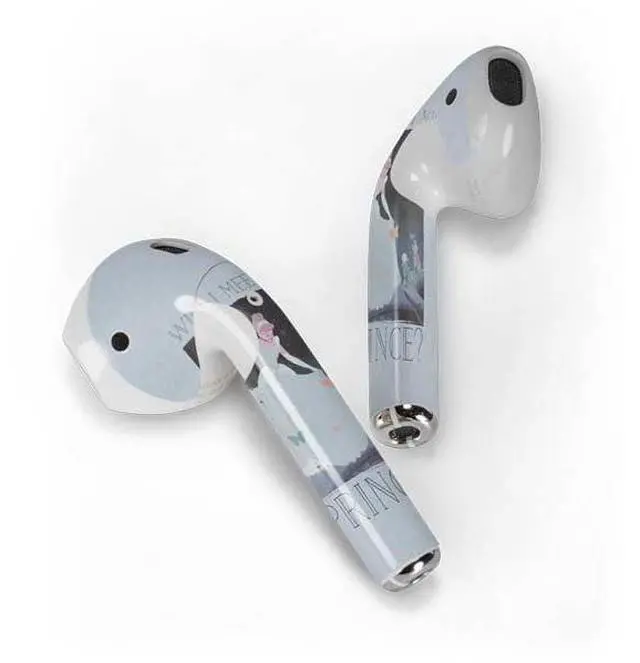 Alt view image 2 of 4 - Decal Audio Skin Compatible with Apple AirPods - Officially Licensed Disney Cinderella Will I Meet My Prince Design