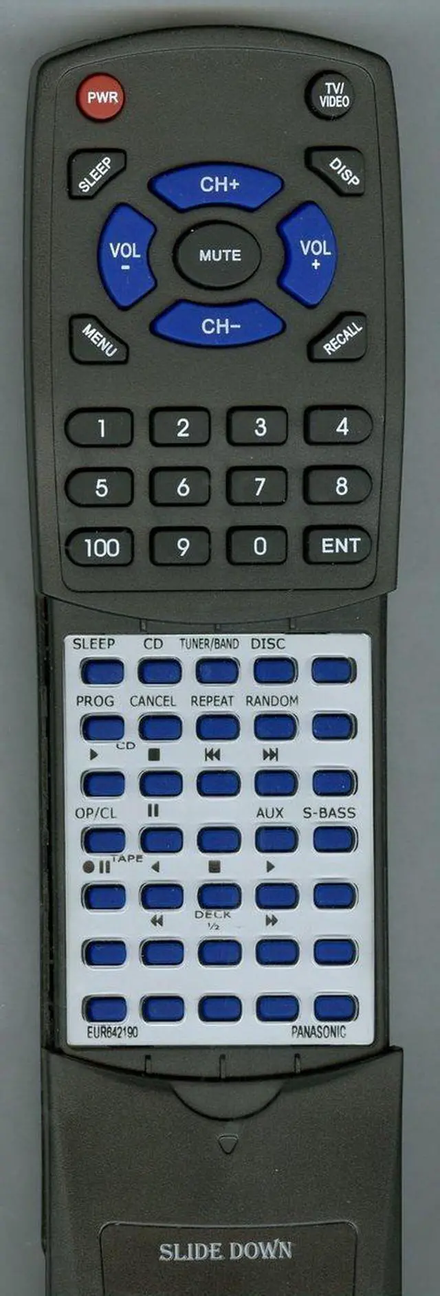 Main image of Replacement Remote Control for PANASONIC EUR642190, SACH455