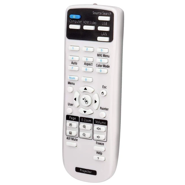 Alt view image 3 of 5 - Replacement Projector Remote Control for Epson PowerLite 1266 PowerLite 1286 EB-990U EB-980W EB-970 EB-109W