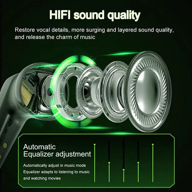 Alt view image 6 of 6 - G11 Wireless Earbuds Bluetooth Headphones 5.2 Earphones, IPX7 Waterproof Bluetooth Earbuds with 30H Playtime, Stereo in-Ear Sports Headset with Charging Case, Mic, Touch Control for Running/Workout
