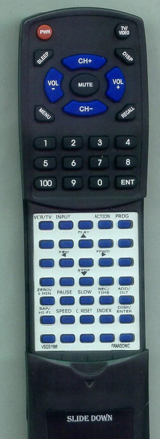 Main image of Replacement Remote Control for PANASONIC PV9455S, VSQS1588, PV8660, PV8455S, PV9660