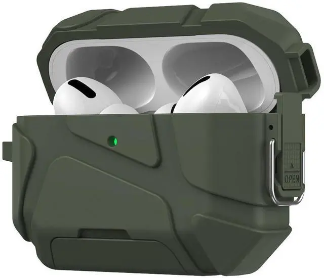 Main image of Meteorite Series Bundle for Apple Airpods Pro 3 Case - Forest Green | Rugged Cover with Phone Stand, Includes Lanyard Strap, Carabiner Clip and Cleaning Tool, For A3063, A3064, A3065