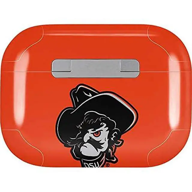 Alt view image 2 of 4 - Decal Audio Skin Compatible with Apple AirPods Pro - Officially Licensed Oklahoma State University OSU Basketball Design