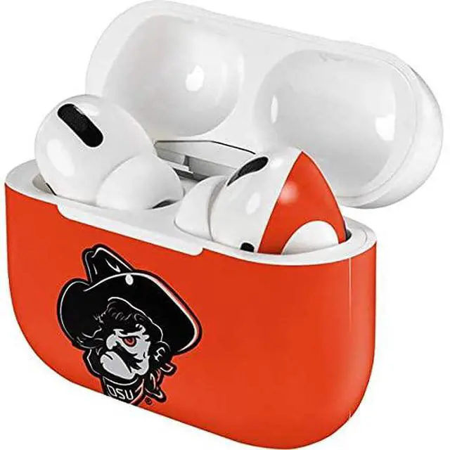 Alt view image 4 of 4 - Decal Audio Skin Compatible with Apple AirPods Pro - Officially Licensed Oklahoma State University OSU Basketball Design