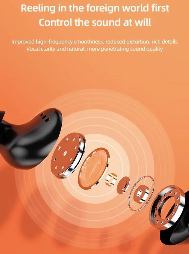 Alt view image 7 of 7 - Hi-Fi Bluetooth Earbuds Compatible with Motorola Moto G Power (2025) with IPX7 & 10W Wireless Charging Case/Extended Charging Pack for 24h Use of in Ear Headphones