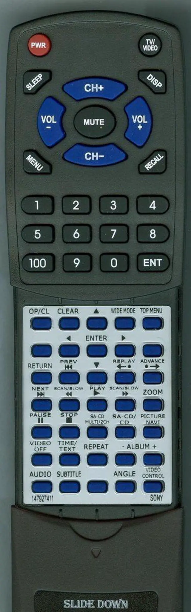 Main image of Replacement Remote Control for Sony 1-479-274-11, RMASP002, DVPNS3100ES