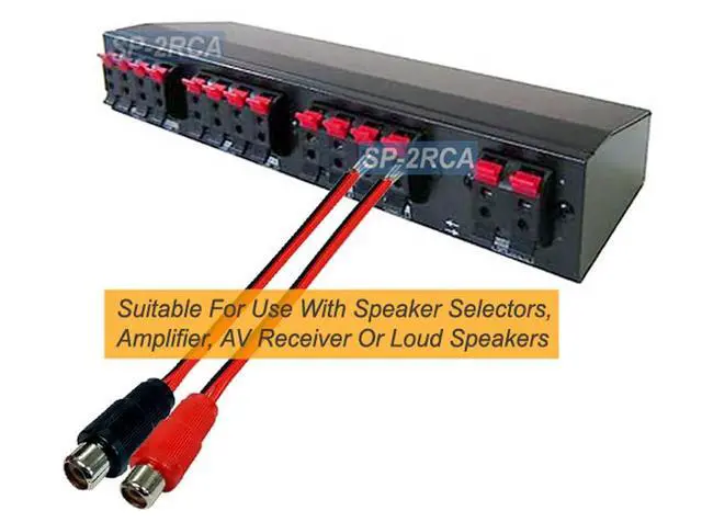 Alt view image 2 of 4 - Speaker Wire To RCA Adaptor For High-Level Signal Connection To Amp