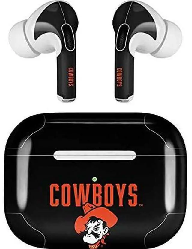 Main image of Decal Audio Skin Compatible with Apple AirPods Pro - Officially Licensed Oklahoma State University OSU Ride Em Cowboy Design