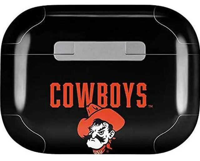 Alt view image 2 of 4 - Decal Audio Skin Compatible with Apple AirPods Pro - Officially Licensed Oklahoma State University OSU Ride Em Cowboy Design