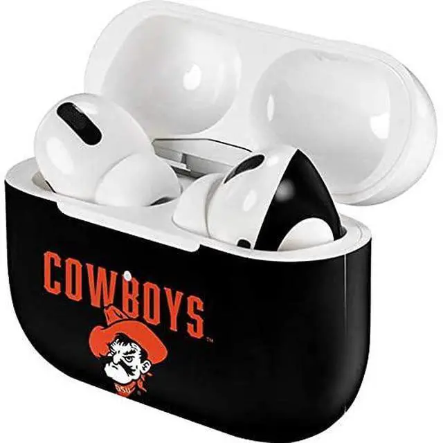 Alt view image 4 of 4 - Decal Audio Skin Compatible with Apple AirPods Pro - Officially Licensed Oklahoma State University OSU Ride Em Cowboy Design