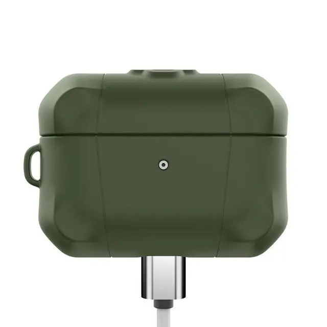 Alt view image 2 of 6 - Spectrum R Airpods Pro/Pro 2 Slim Hybrid Protective Case with Sound Ports, Anti-Yellowing, Shockproof Protection - Olive Green