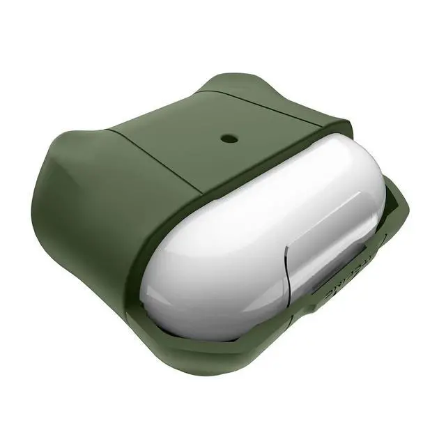 Alt view image 4 of 6 - Spectrum R Airpods Pro/Pro 2 Slim Hybrid Protective Case with Sound Ports, Anti-Yellowing, Shockproof Protection - Olive Green
