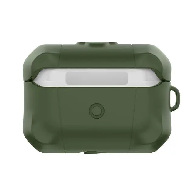 Alt view image 3 of 6 - Spectrum R Airpods Pro/Pro 2 Slim Hybrid Protective Case with Sound Ports, Anti-Yellowing, Shockproof Protection - Olive Green