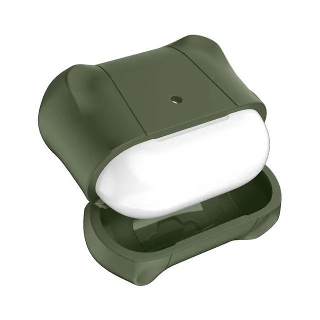 Alt view image 6 of 6 - Spectrum R Airpods Pro/Pro 2 Slim Hybrid Protective Case with Sound Ports, Anti-Yellowing, Shockproof Protection - Olive Green