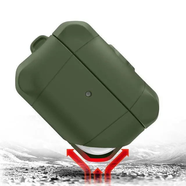 Alt view image 5 of 6 - Spectrum R Airpods Pro/Pro 2 Slim Hybrid Protective Case with Sound Ports, Anti-Yellowing, Shockproof Protection - Olive Green