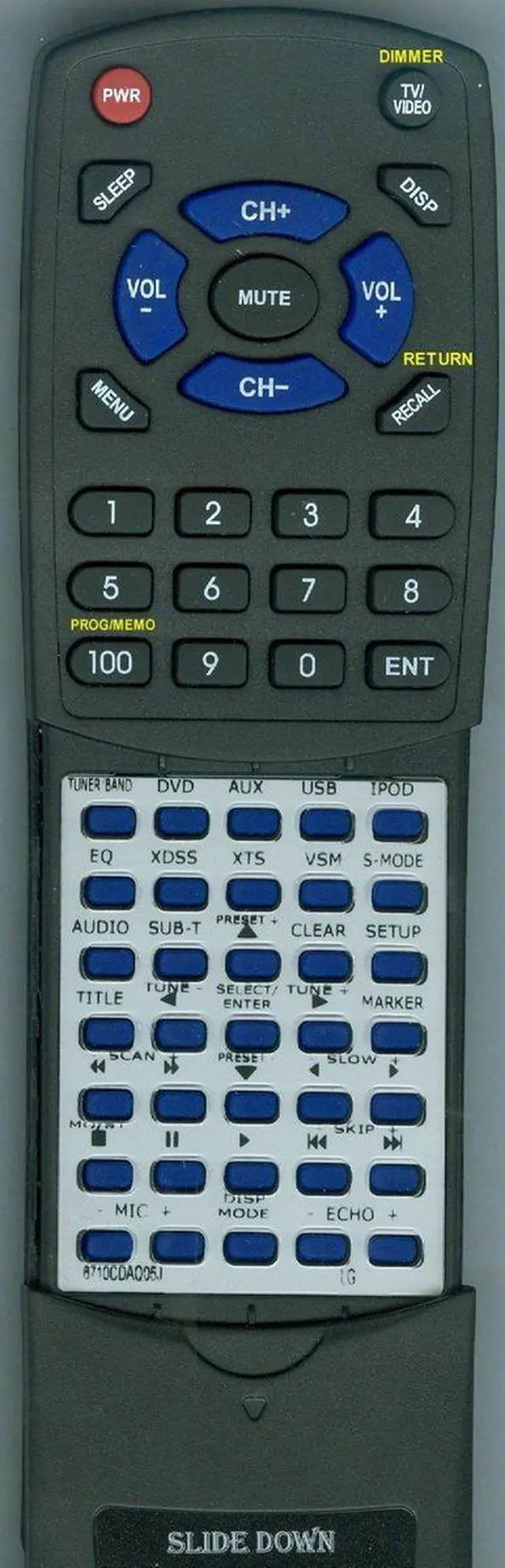 Main image of Replacement Remote Control for LG 6710CDAQ05J, LFD750, FBS162V