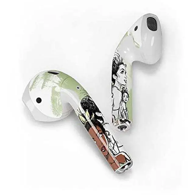 Alt view image 2 of 4 - Decal Audio Skin Compatible with Apple AirPods 2 - Officially Licensed Disney Princess Tiana Sketch Design