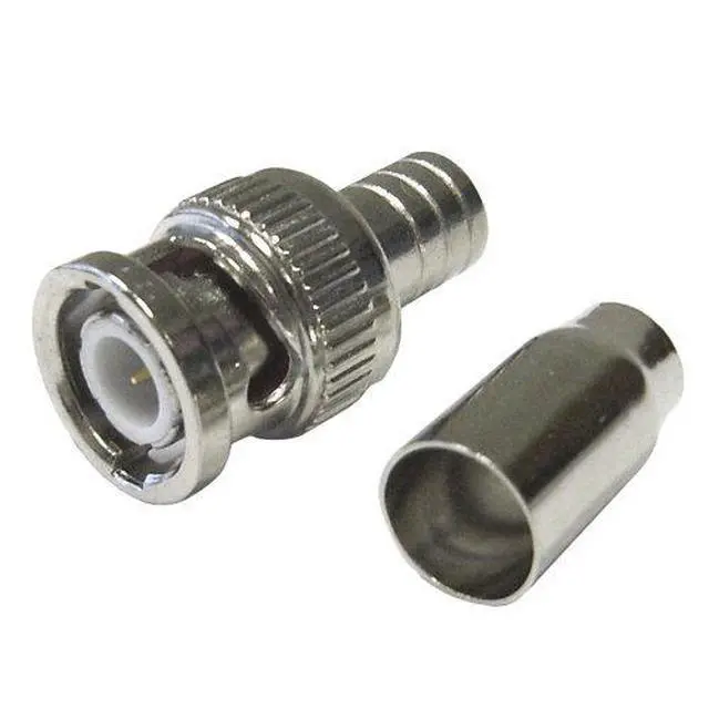 Alt view image 3 of 5 - 10pcs BNC Crimp On RG59 Coax Coaxial Male Connector Adapter Plug Ends CCTV