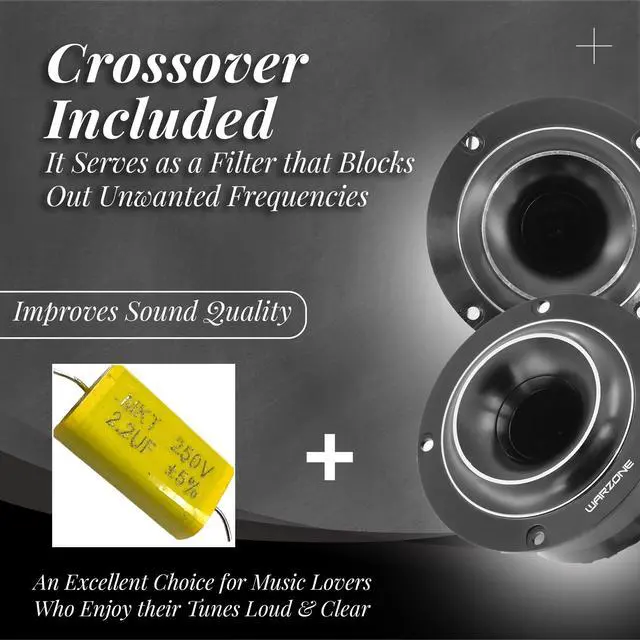 Alt view image 5 of 6 - WZ35TW 3.8-Inch Super Tweeter Speaker, 4 Ohm, 850W Max Power, 104dB Sensitivity, Pen Diaphragm, Aluminum Voice Coil for Pro Car Audio
