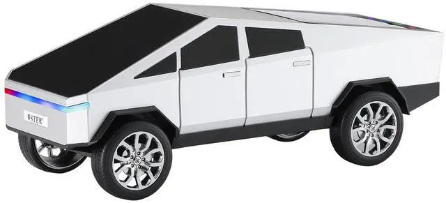 Main image of Portable Car Model Bluetooth Speaker with HD Stereo Sound, TWS Dual Pairing, LED Display, Truck-Style Wireless Speaker for Home, Office, Gaming & Collectible Display (Silver)