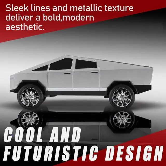 Alt view image 5 of 6 - Portable Car Model Bluetooth Speaker with HD Stereo Sound, TWS Dual Pairing, LED Display, Truck-Style Wireless Speaker for Home, Office, Gaming & Collectible Display (Silver)
