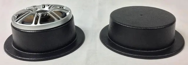 Alt view image 2 of 4 - Universal Round Flat Flanged Open Bottom Speaker Pod Fits Up to 6 1/2" Round Speakers