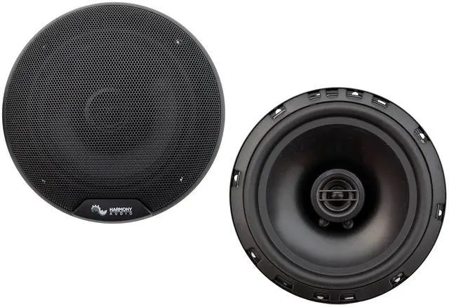 Alt view image 2 of 4 - 6.5" Car Speakers 300W Rhythm Series Replacement with Grills | 6 1/2 inch door stereo upgrade, 300 watt power handling, direct factory location fit, front and rear mount, easy install