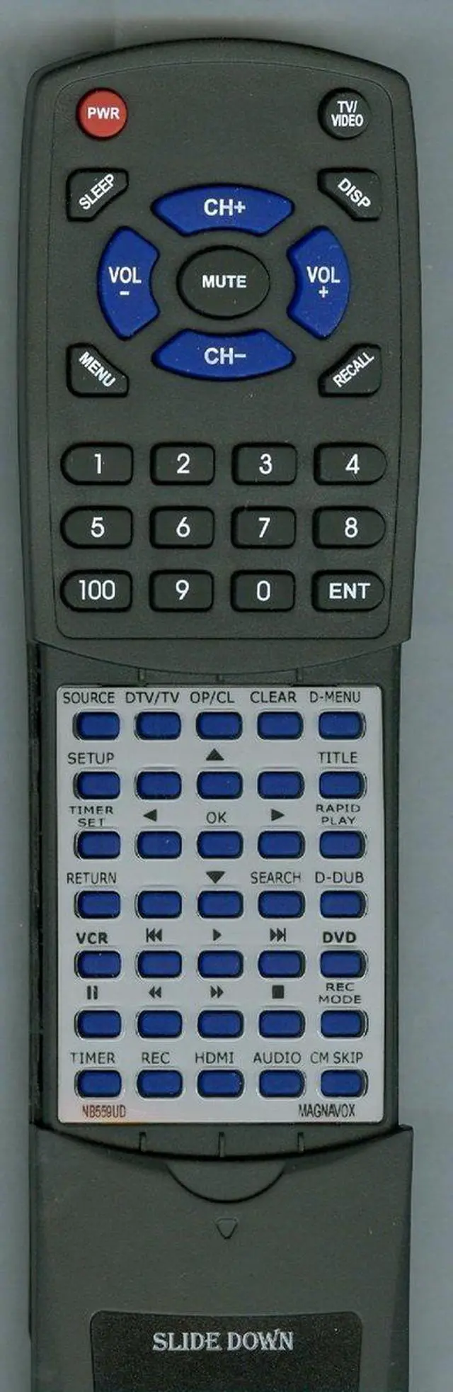 Main image of Replacement Remote Control for MAGNAVOX NB559UD, ZV457MG9, NB559